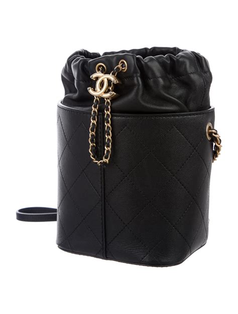 black leather chanel bag with drawstring closure|Chanel bucket bag 2021.